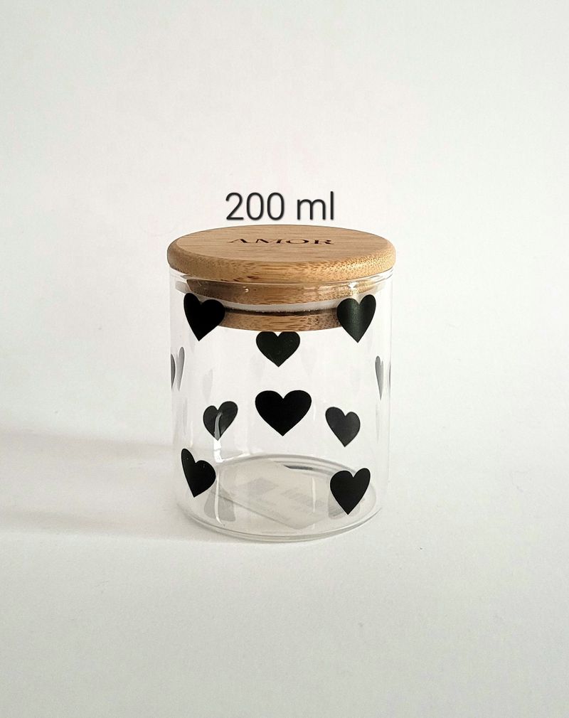 Pote Hermético 200ml Coração Preto
