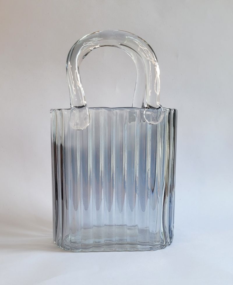 VASO VIDRO BOLSA 22X15X8CM