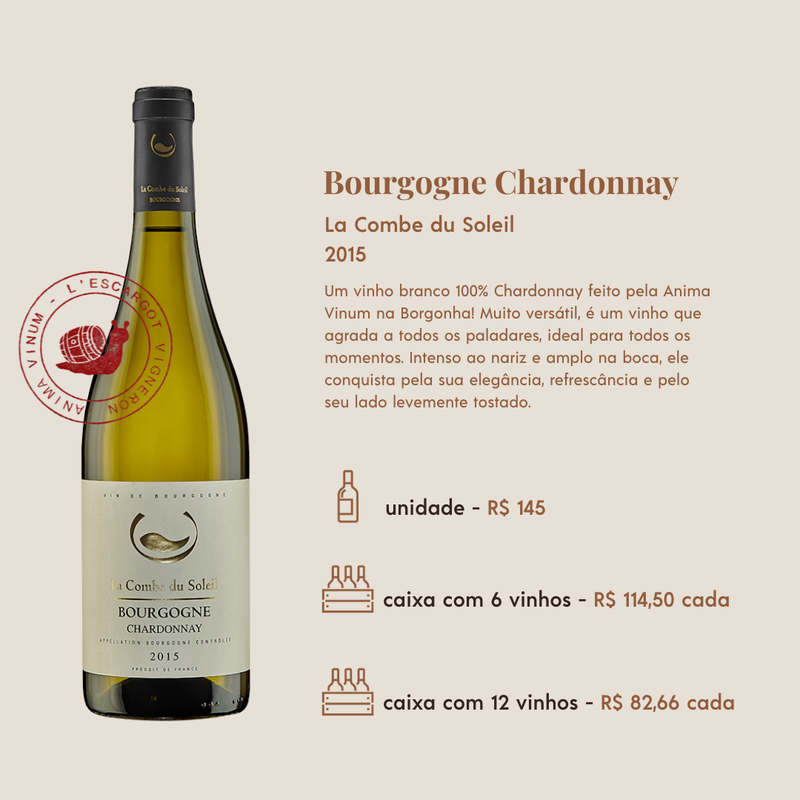 Vinho Branco La Combe du Soleil Bourgogne Chardonnay