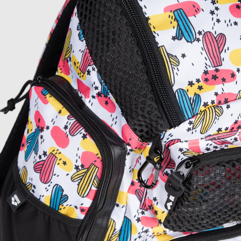 Mochila One Go Print Rosa/Amarelo 45L arena