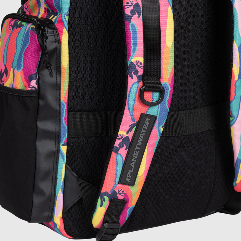 Mochila One Go Print Branco/Rosa 45L arena