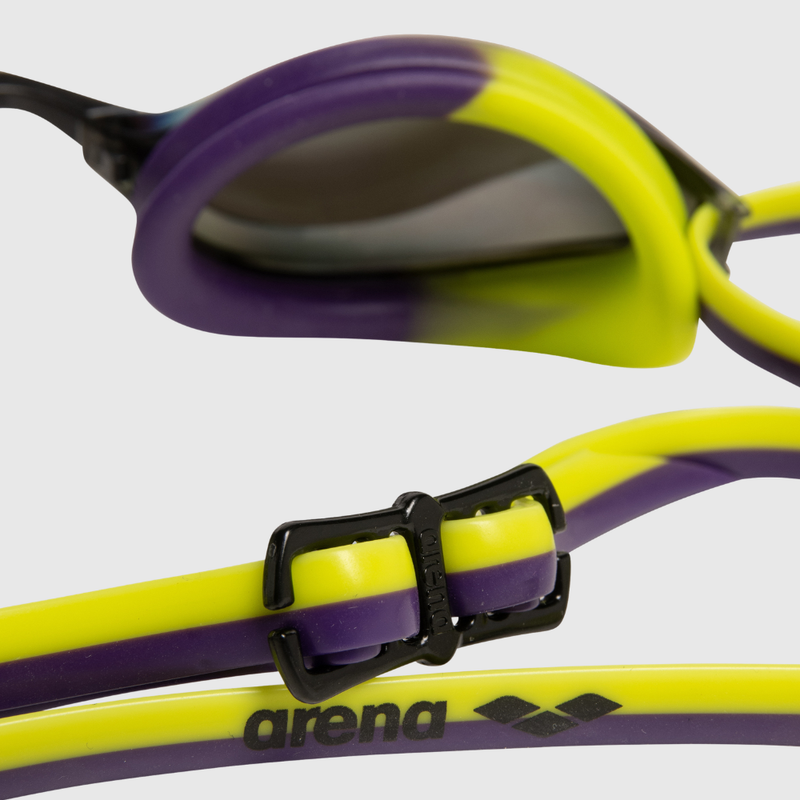 Óculos de Natação Python Mirror Fumê Violeta e Verde arena