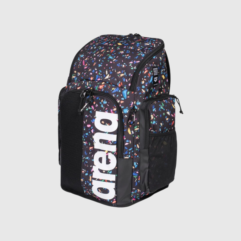 Mochila Spiky III Allover Preto e Azul 45L arena