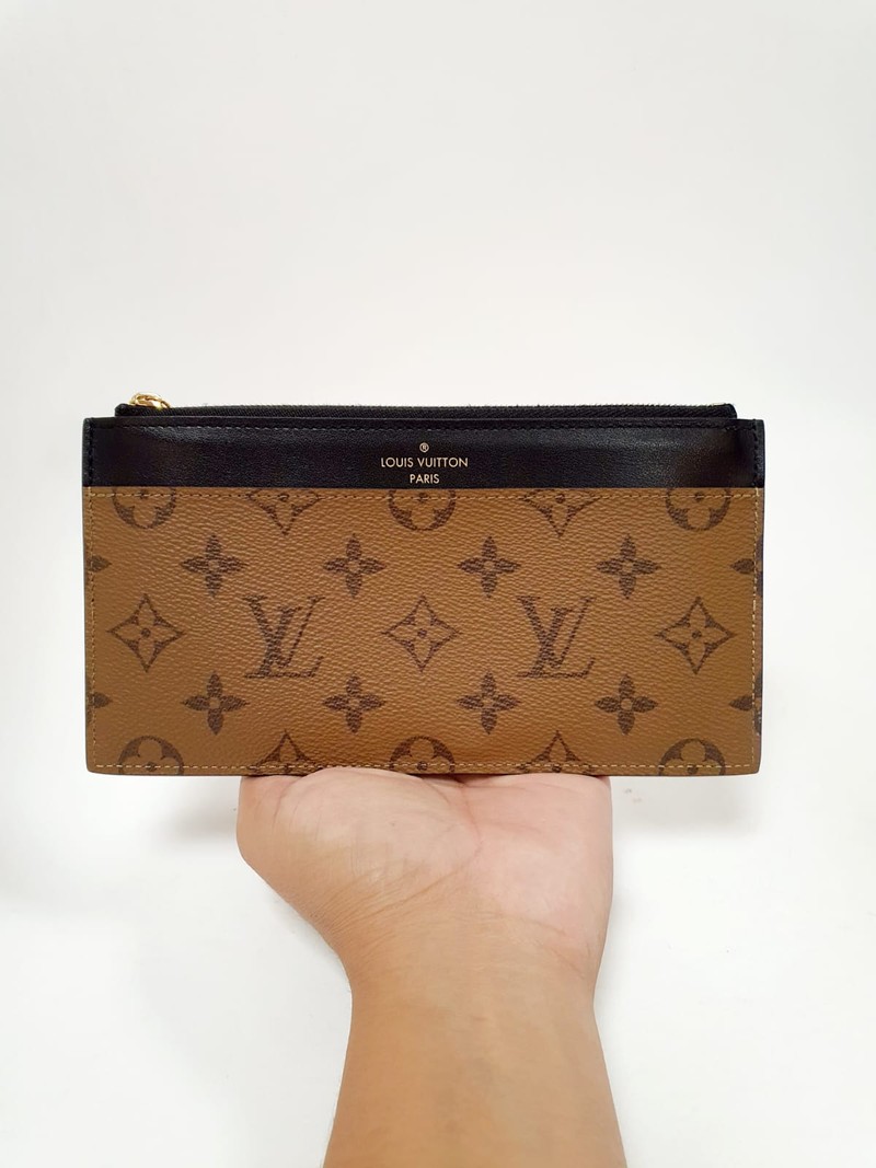 Carteira Louis Vuitton Slim Purse Monogram reverse