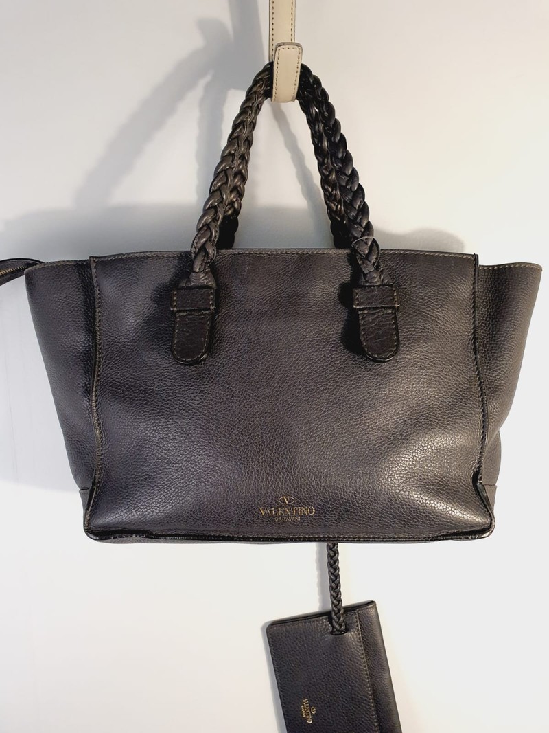 Bolsa Valentino Grained Calfskin To Be Cool Tote Taupe