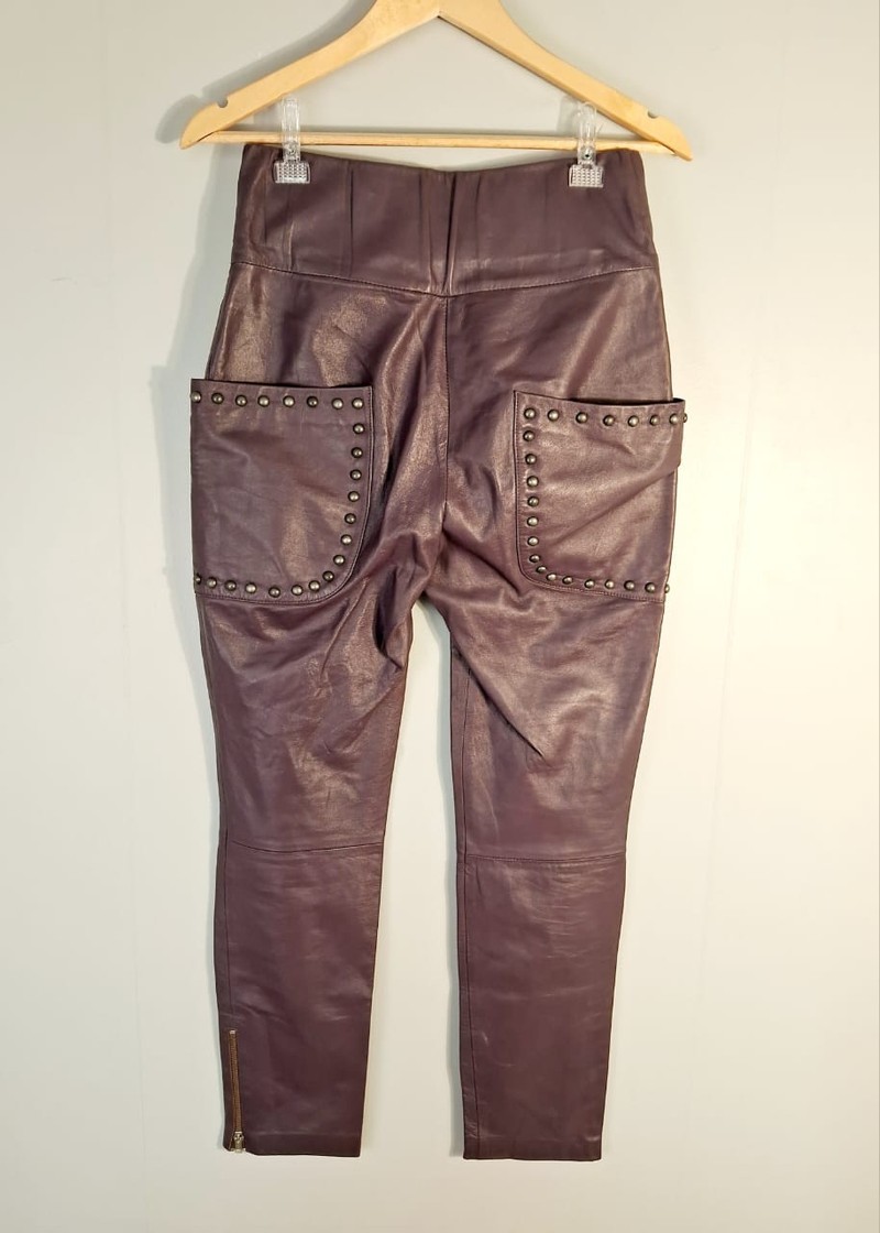 Calça Massimo Dutti couro