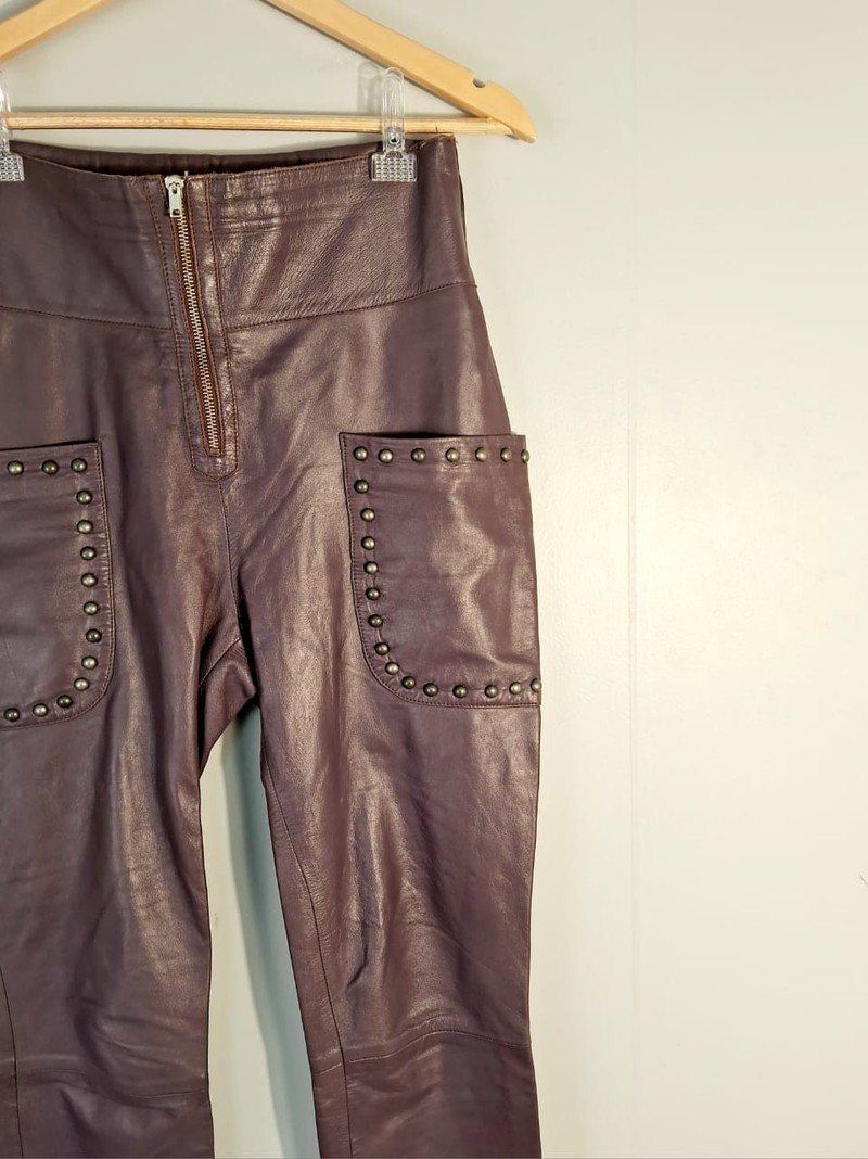 Calça Massimo Dutti couro