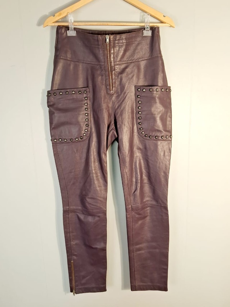 Calça Massimo Dutti couro