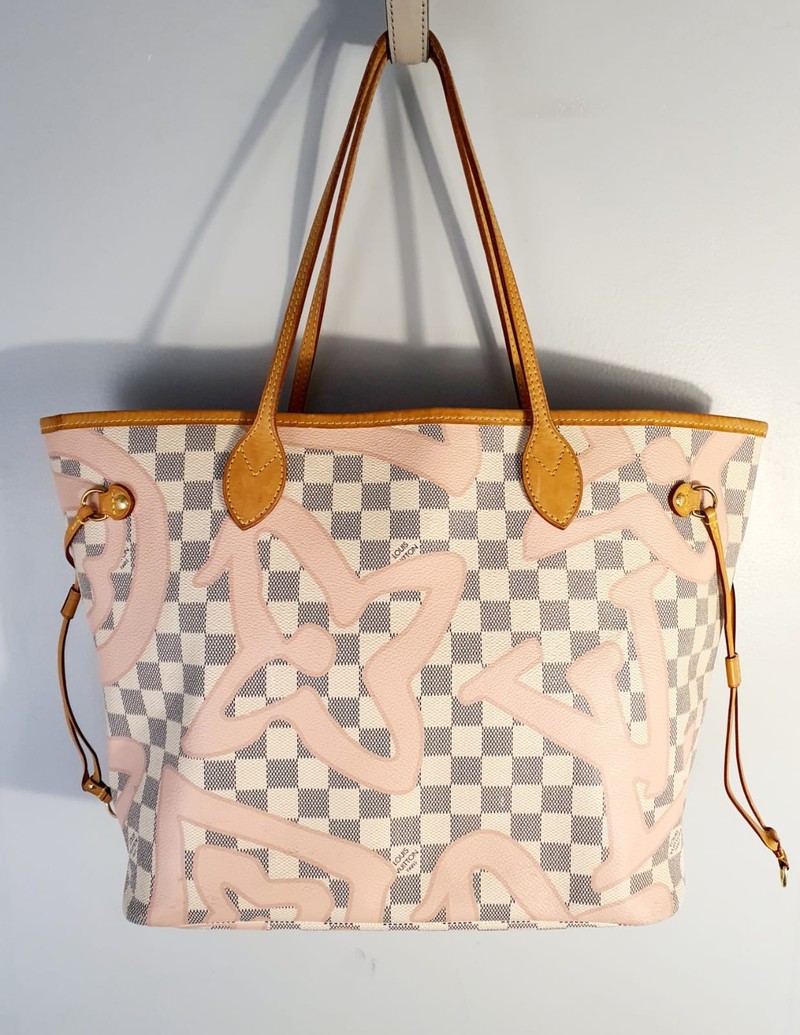 Bolsa Louis Vuitton Neverfull Damier Azur MM Tahitienne Rose 