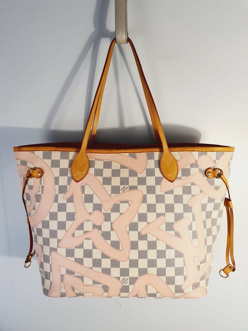 Bolsa Louis Vuitton Neverfull Damier Azur MM Tahitienne Rose 