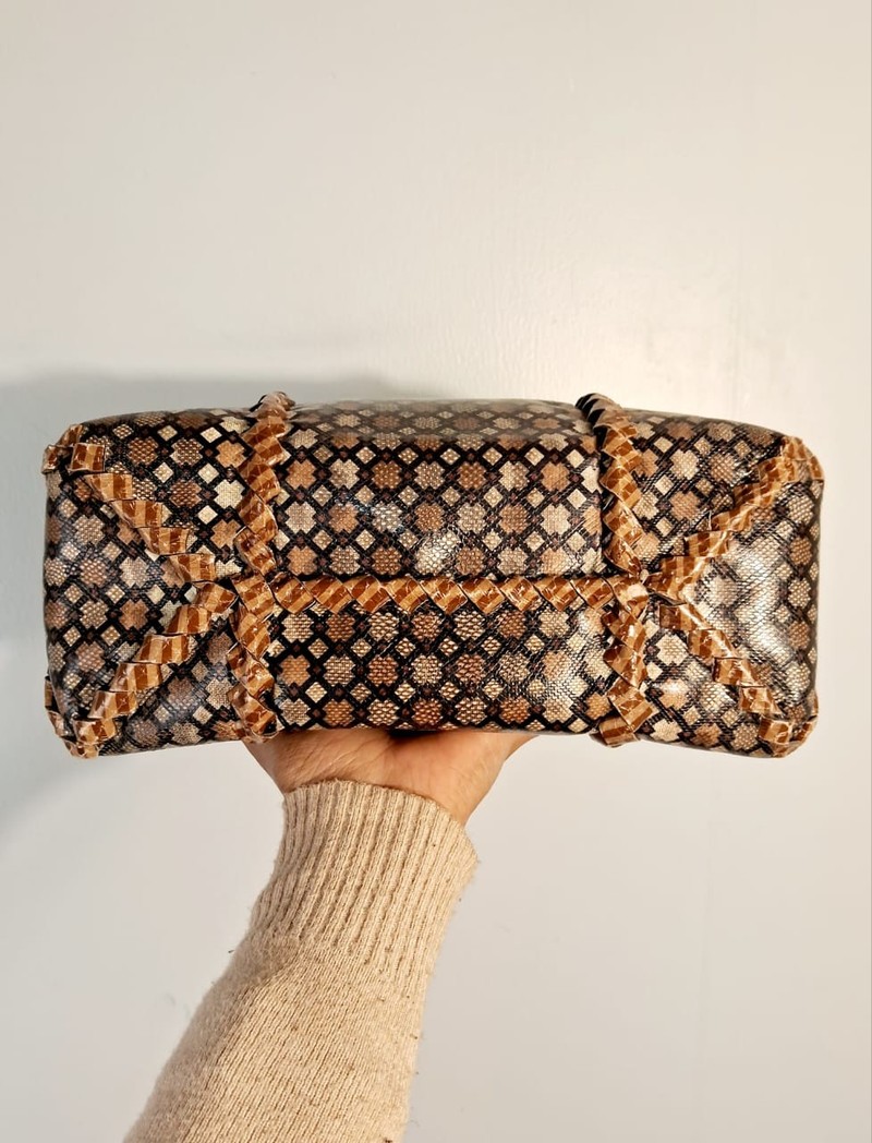 Bolsa Bottega Veneta Napoli Byzantine Snakeskin