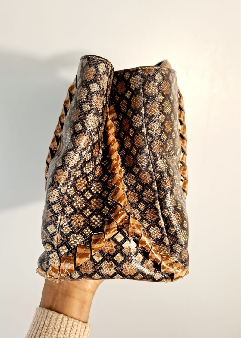 Bolsa Bottega Veneta Napoli Byzantine Snakeskin