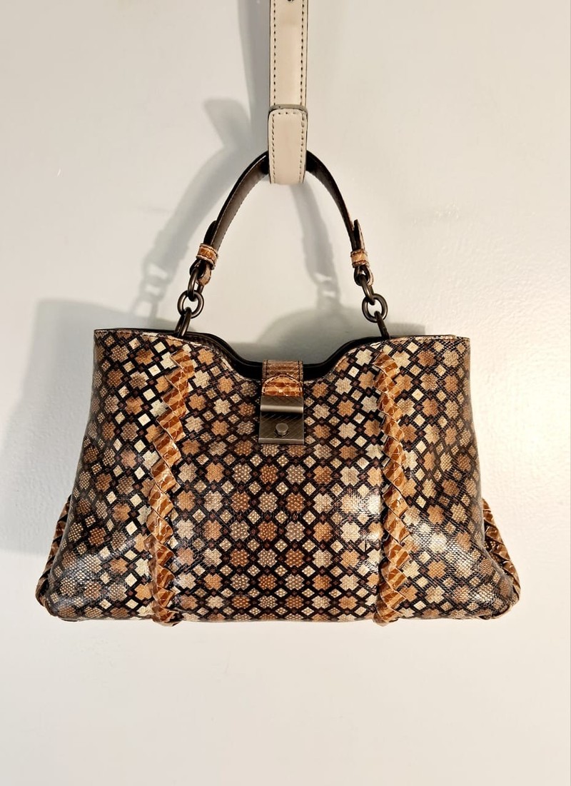 Bolsa Bottega Veneta Napoli Byzantine Snakeskin