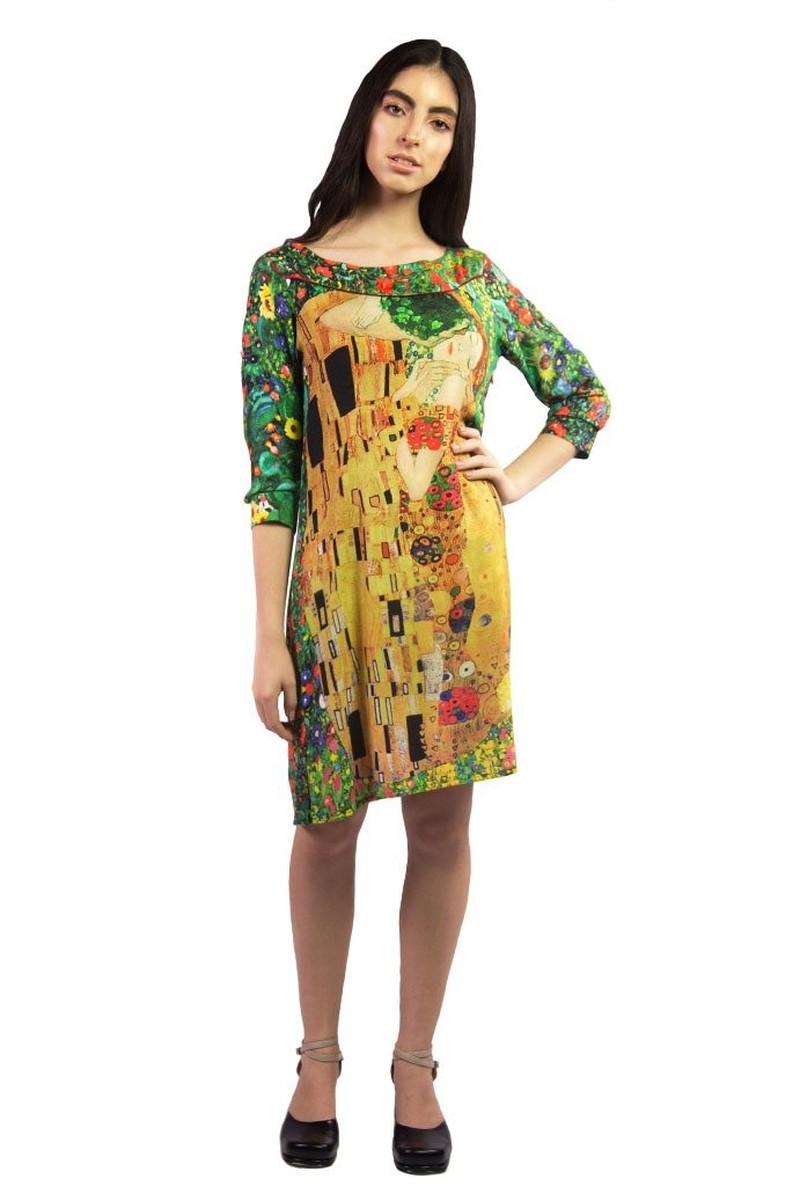 Vestido Chemise Beijo Klimt