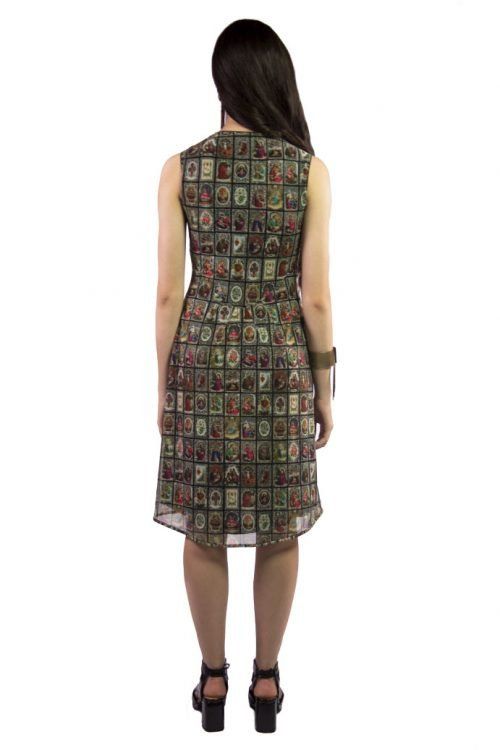 Vestido Tule Decote V S/Manga Transpassado