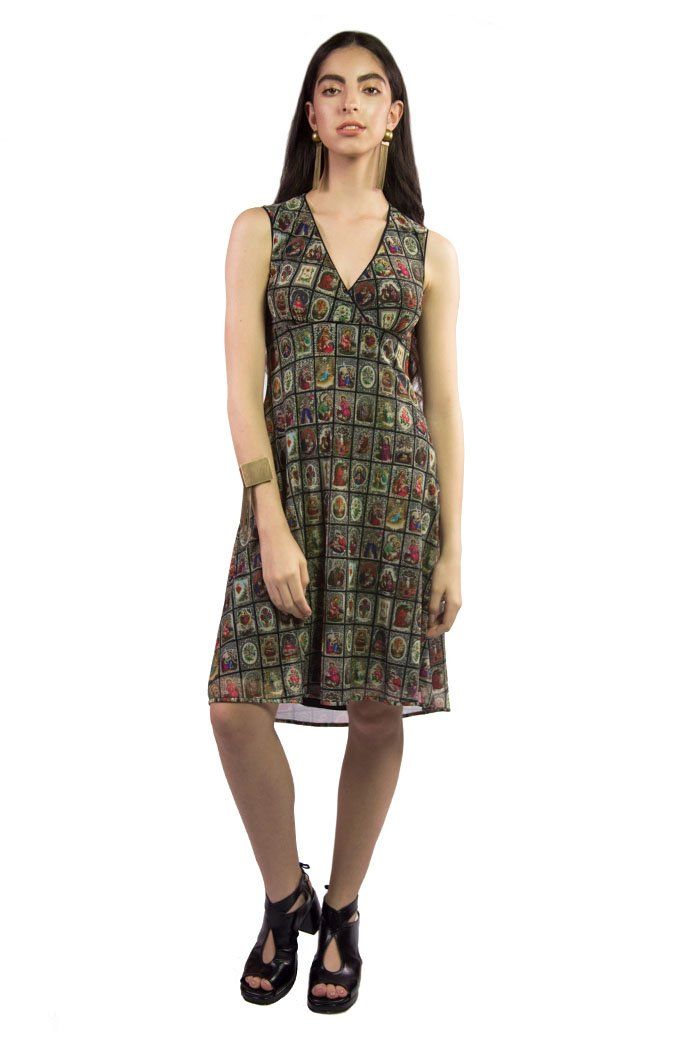 Vestido Tule Decote V S/Manga Transpassado