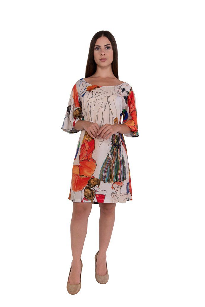 Vestido Viscose Tiras Costas Egon schiele