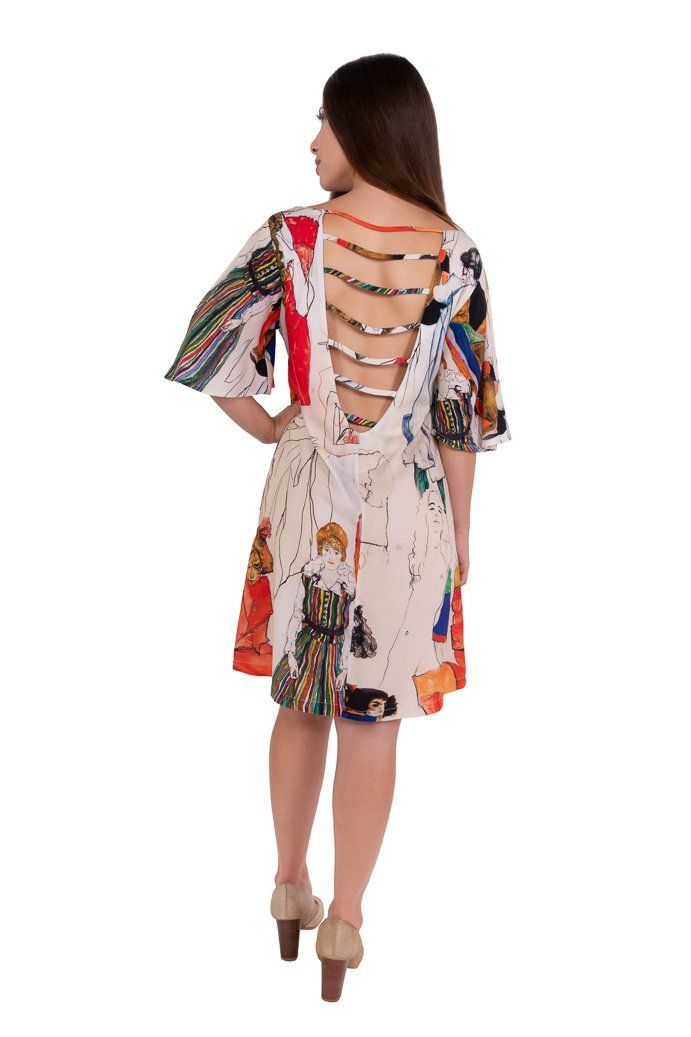 Vestido Viscose Tiras Costas Egon schiele
