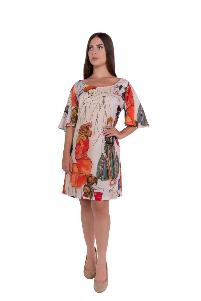 Vestido Viscose Tiras Costas Egon schiele