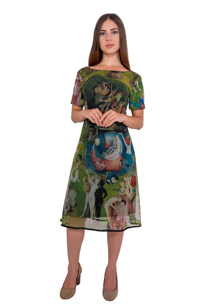Vestido Tule Cordão São Francisco Jardim das delicias