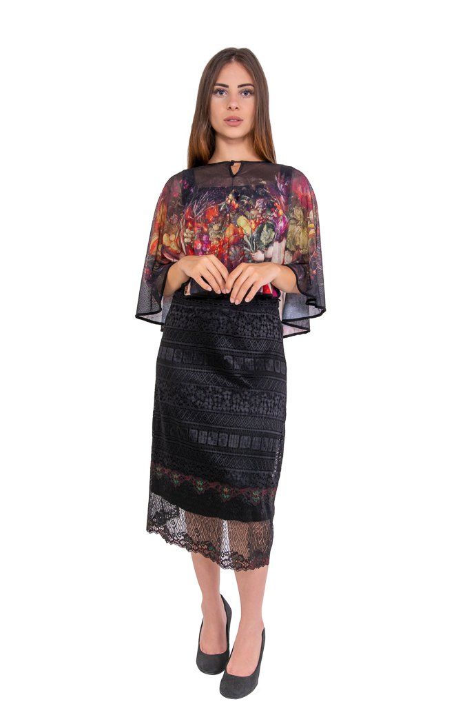Poncho Tule Estampado Jan Brueghel