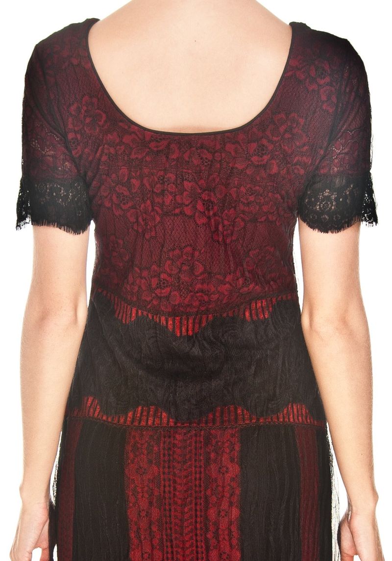 Vestido Tule Amassado c/Aplicação Renda