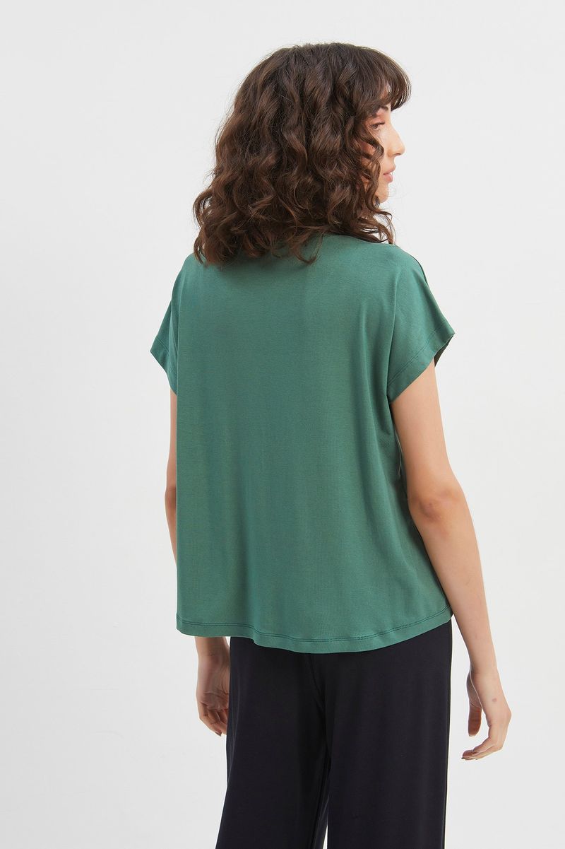 Blusa malha verde silk egon shiele lista p&b