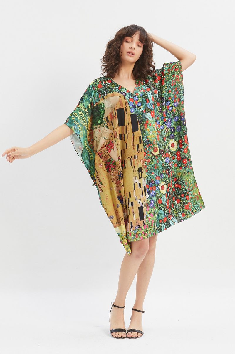 Vestido viscose saída de praia beijo de klint