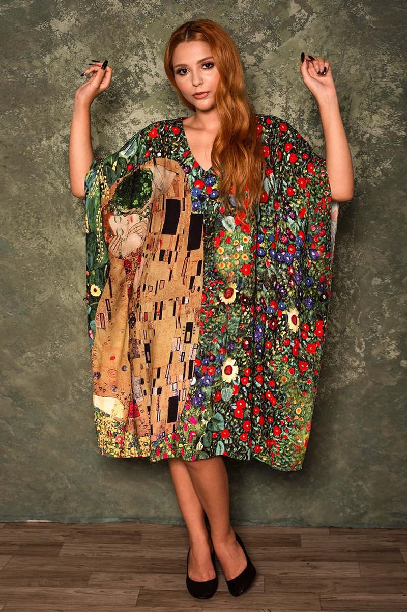 Vestido viscose saída de praia beijo de klint