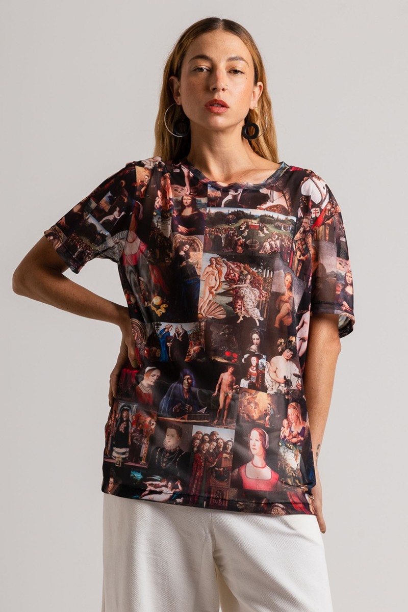 Blusa de Tule Quadro Renascentista