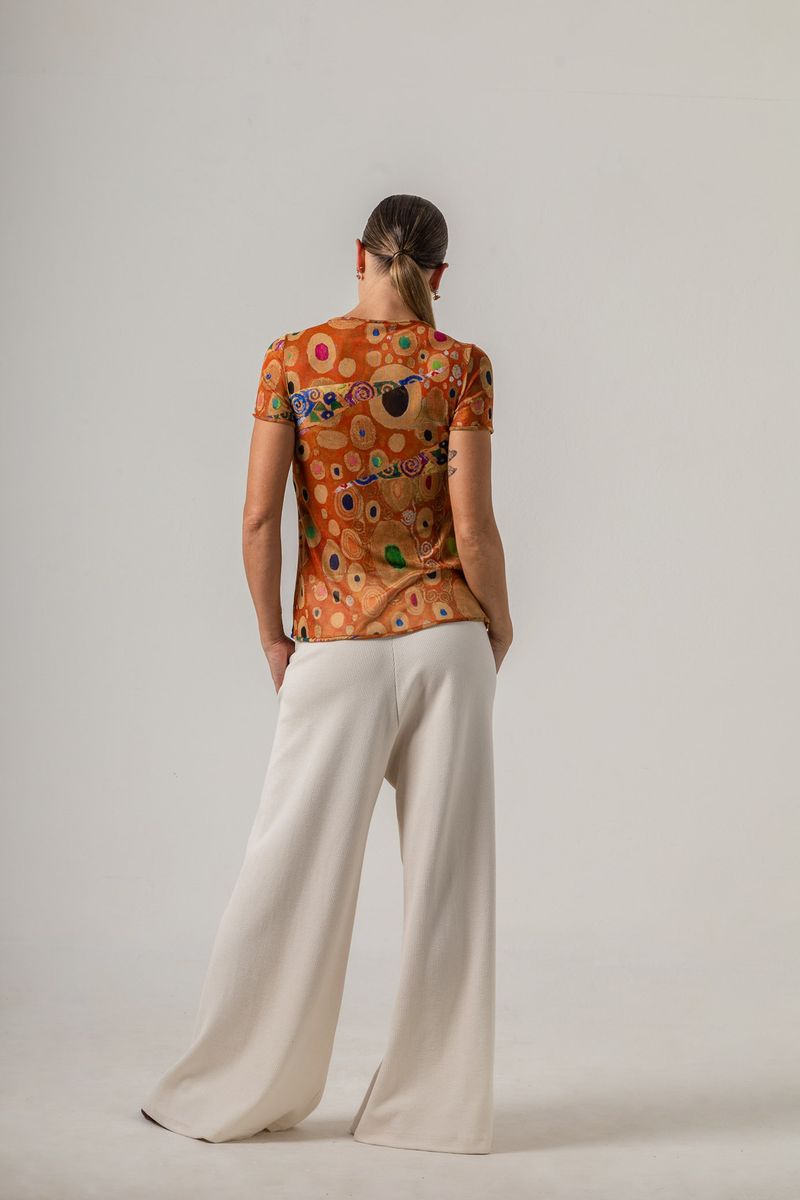 Blusa de Tule segunda pele Klimt Poa Orange
