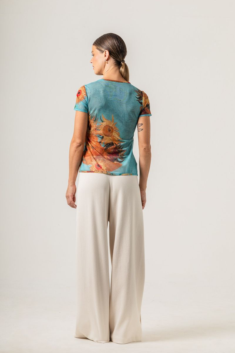 Blusa de Tule segunda pele Van Gogh Sunflowers 