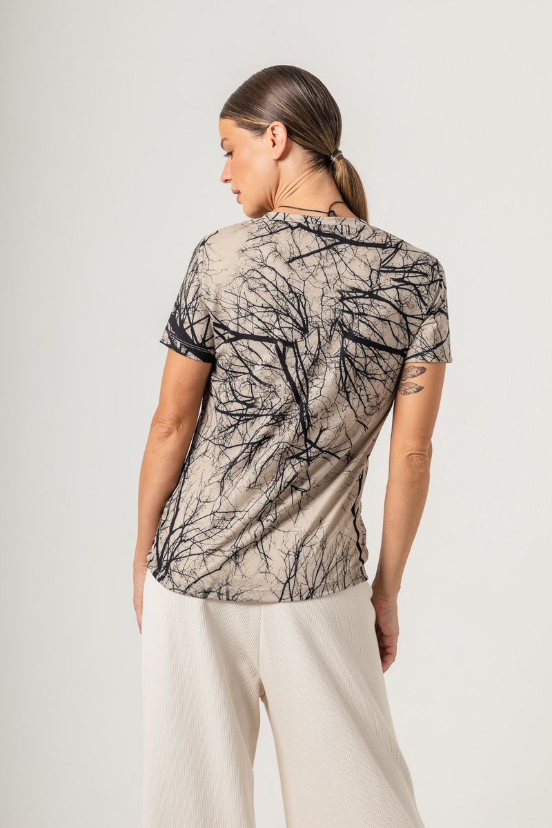 Blusa Malha Baby Look Galho Vari Escura