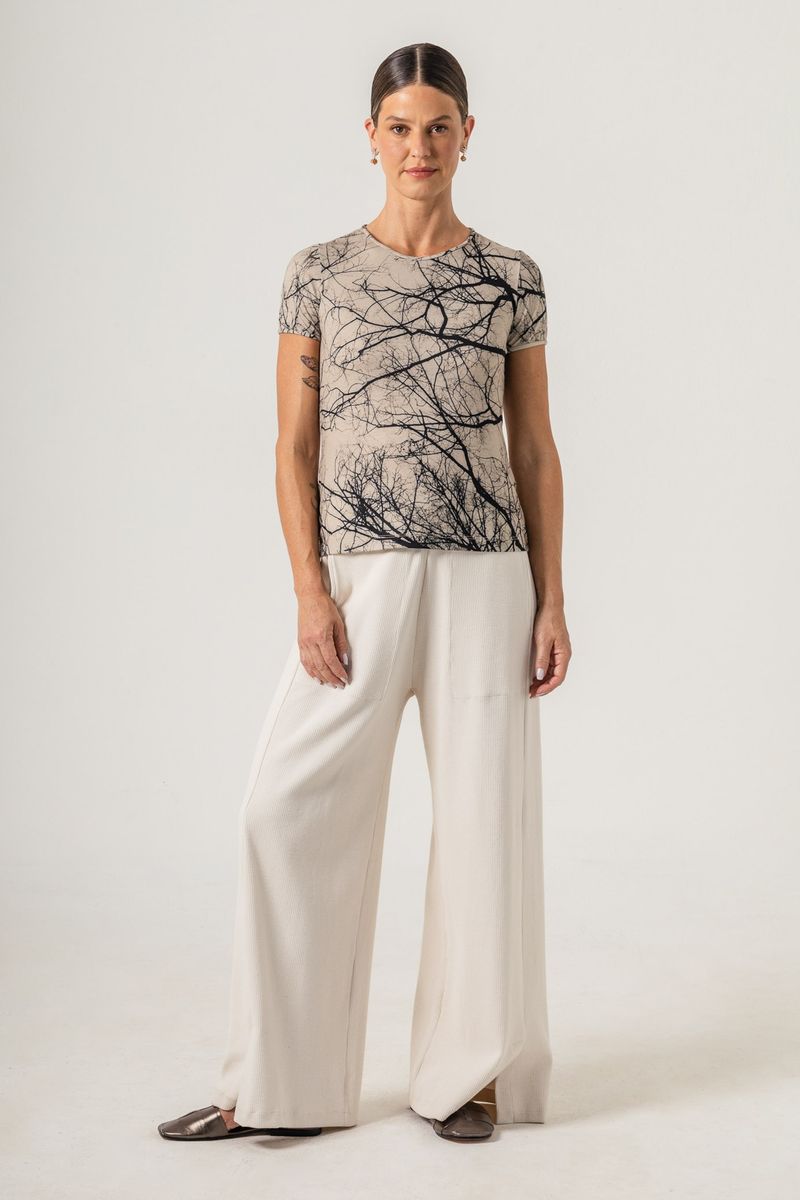 Blusa Malha Baby Look Galho Vari Escura