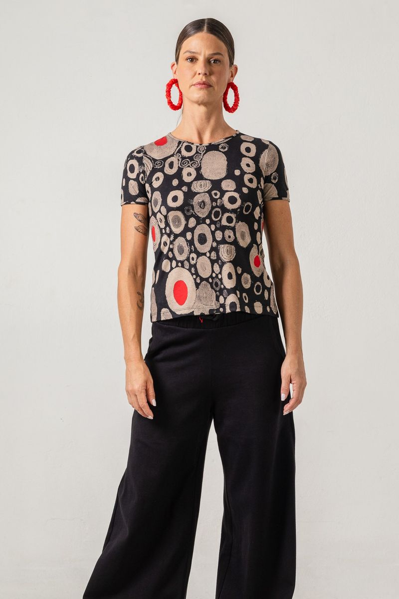 Blusa Malha Baby Look Klimt Moma Poa Bladk