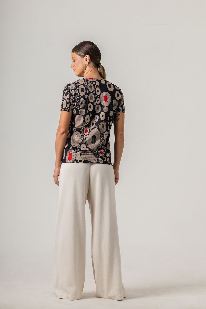 Blusa de Malha Baby look com bolso Klimt Moma Poa Black