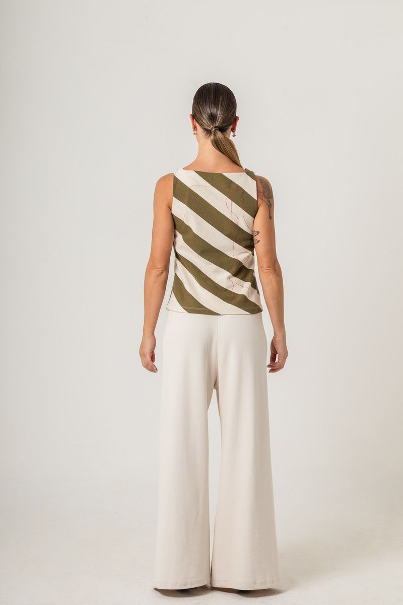Blusa de Malha listrada com presponto