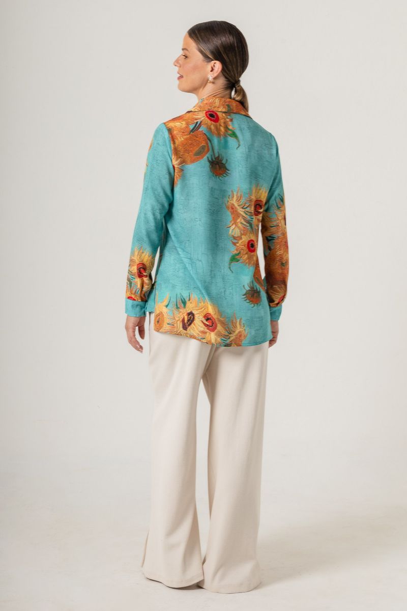 Camisa estampada Van Gogh Sunflowers
