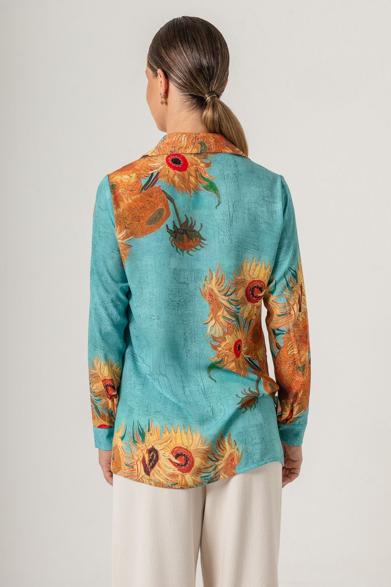 Camisa estampada Van Gogh Sunflowers