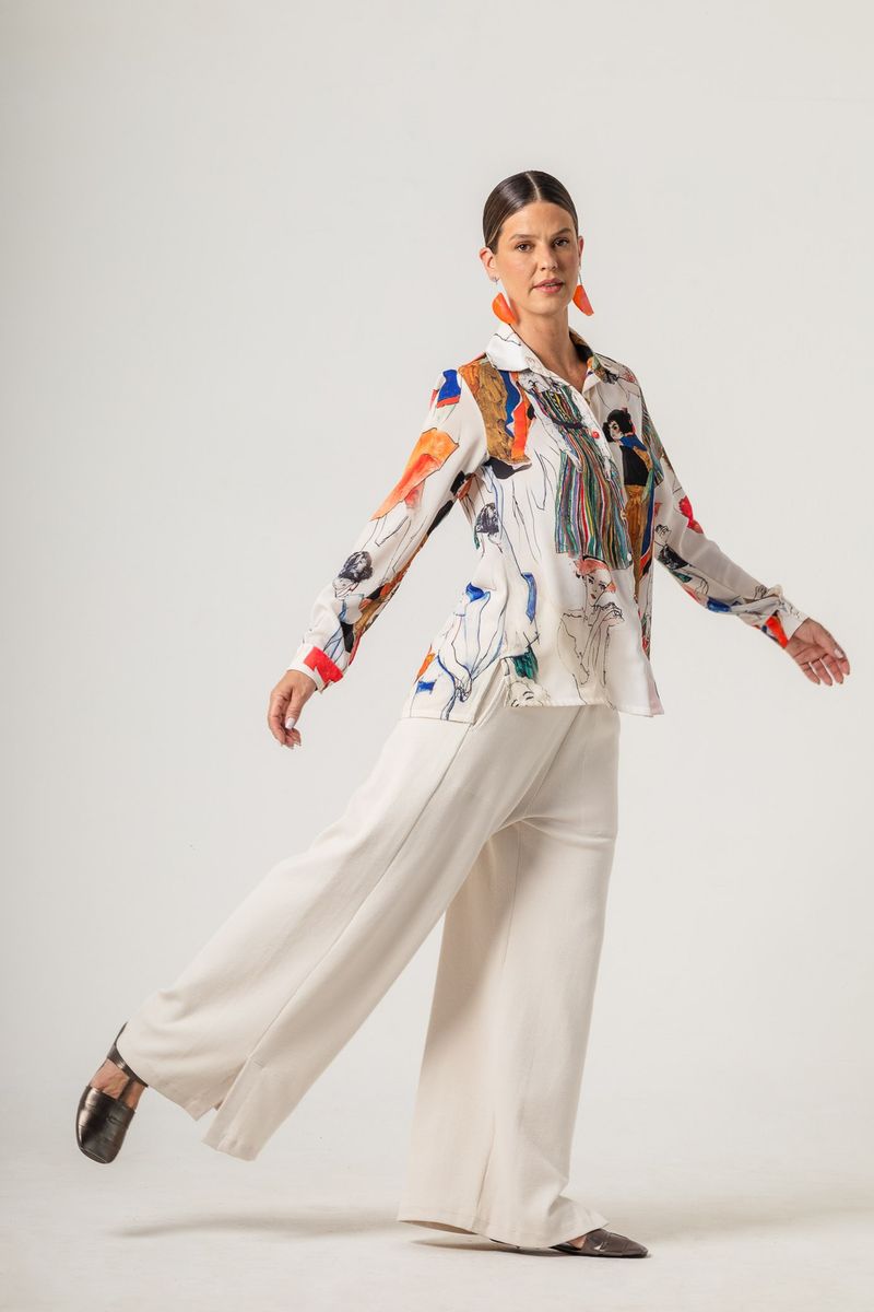 Camisa estampada Mulheres E.Schiele C