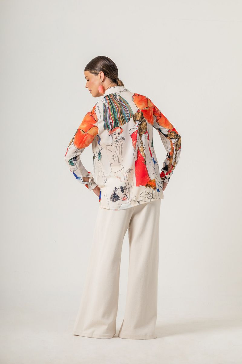 Camisa estampada Mulheres E.Schiele C