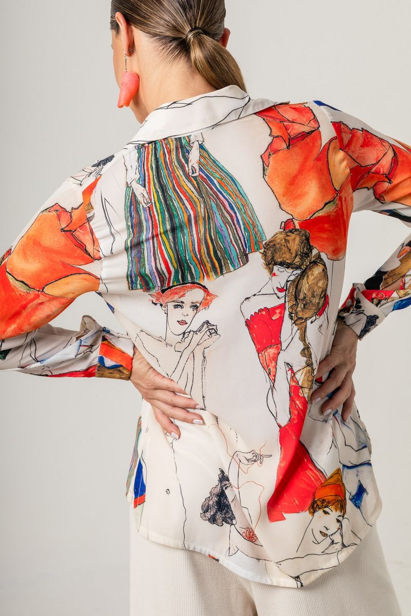 Camisa estampada Mulheres E.Schiele C