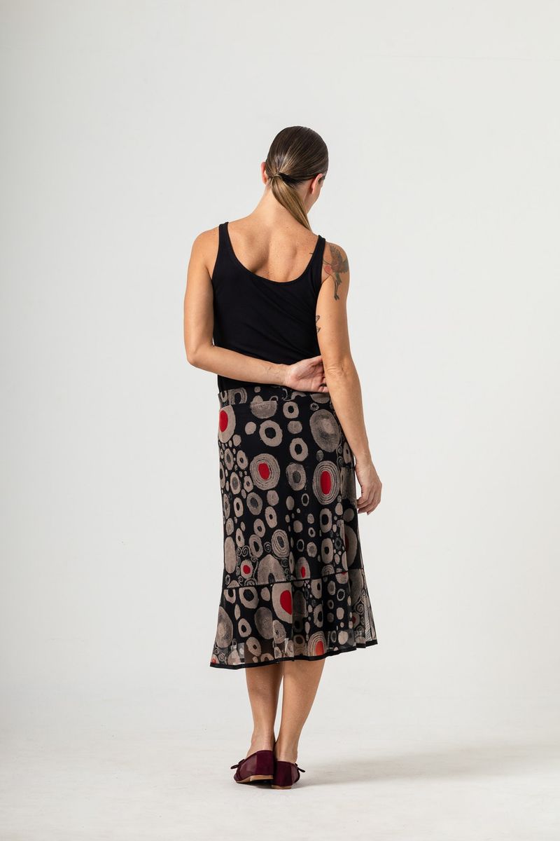 Saia Midi de tule Klimt Moma Poa Black