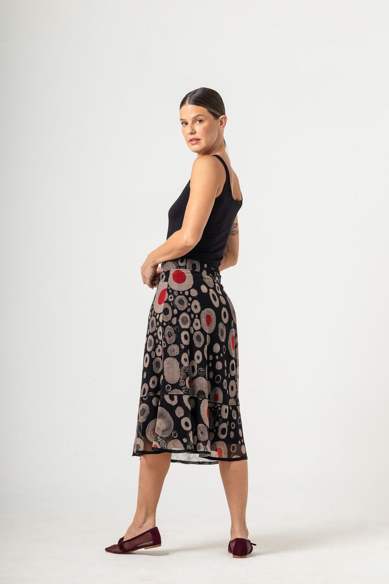 Saia Midi de tule Klimt Moma Poa Black