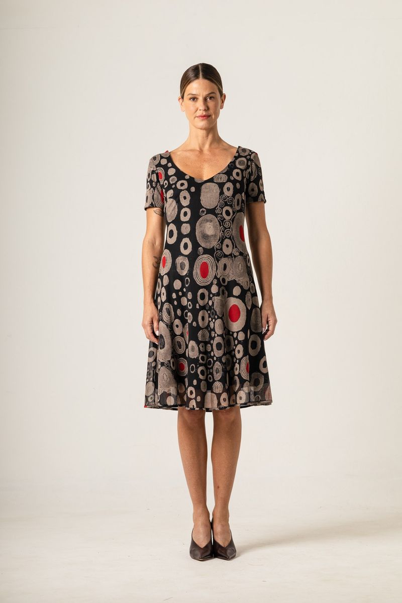 Vestido curto tule decote V Klimt Moma Poa