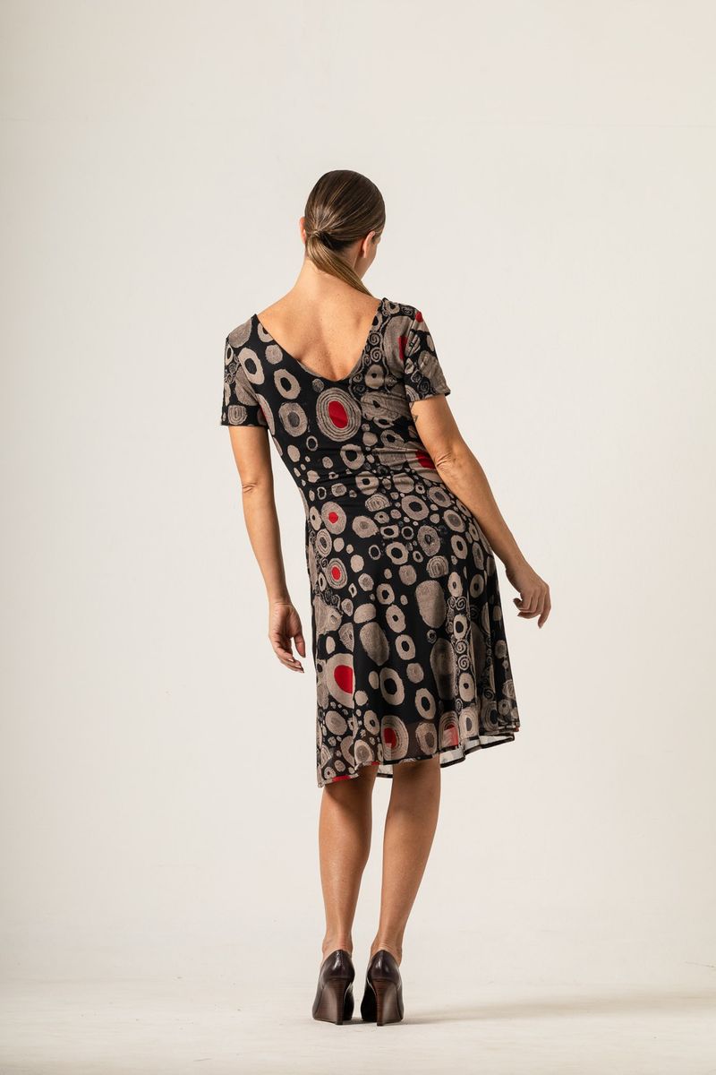 Vestido curto tule decote V Klimt Moma Poa