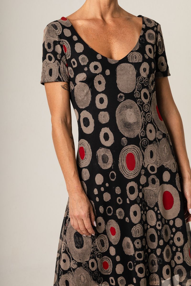 Vestido curto tule decote V Klimt Moma Poa