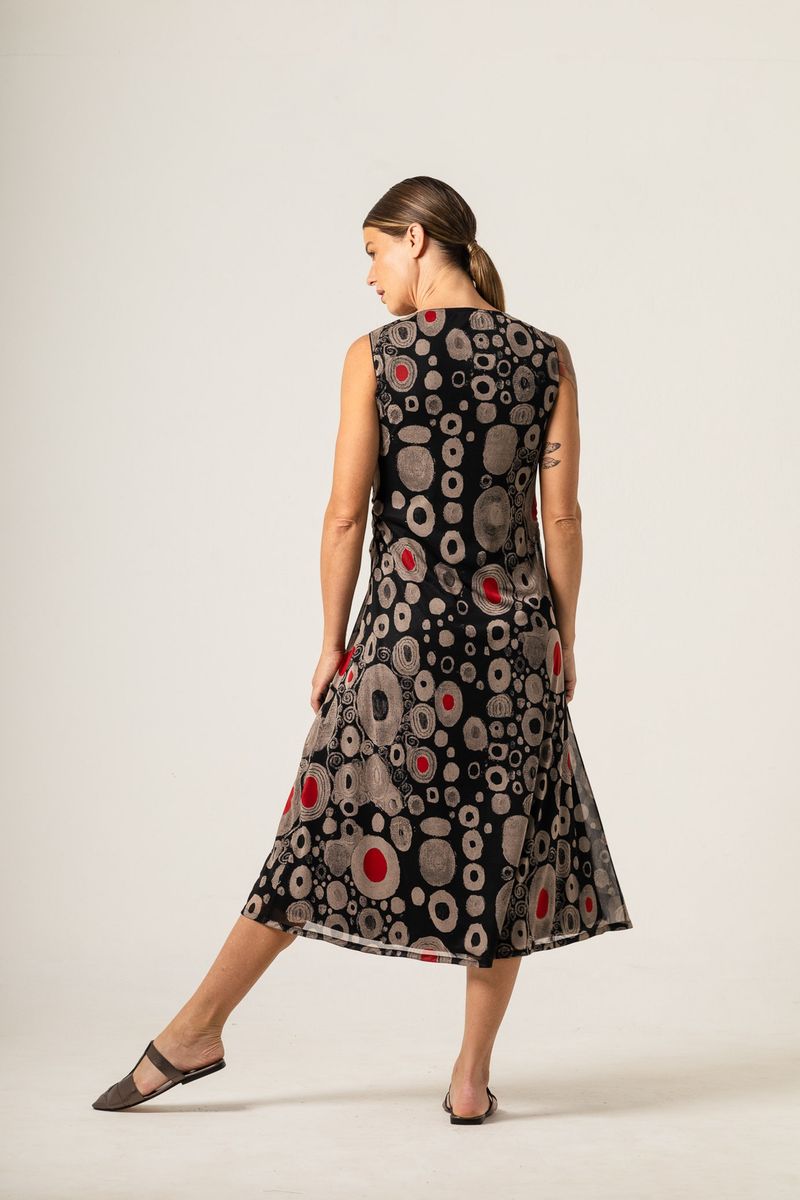 Vestido midi de tule Decote V Klimt Moma Poa Black
