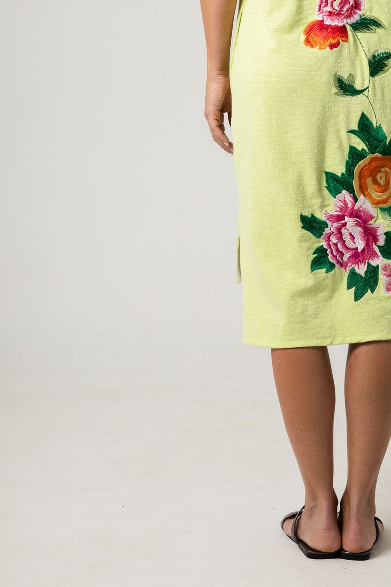 Vestido Curto Chemise Com bordados