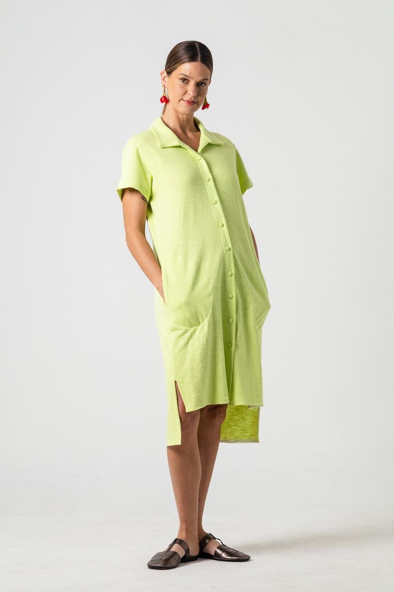 Vestido Curto Chemise Com bordados